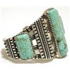 Image 2 : Old Pawn Navajo #8 Turquoise Sterling Silver Cuff Bracelet - Harrison Jim