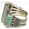 Image 3 : Old Pawn Navajo #8 Turquoise Sterling Silver Cuff Bracelet - Harrison Jim