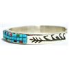 Image 3 : Navajo Multi-Stone Sun Face Sterling Silver Cuff Bracelet - Wilbert Manning