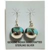 Image 1 : Zuni Turquoise & Onyx Inlay Sterling Silver Sphere French Hook Earrings - Edison Yazzie