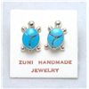 Image 1 : Zuni Turquoise Turtle Earrings - Vernon Waikaniwa