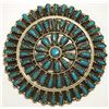 Image 1 : Navajo Turquoise Needlepoint Sterling Silver Pendant & Pin - Violet Begay