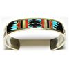Image 1 : Zuni Multi-Stone Inlay Sterling Silver Cuff Bracelet - Charlotte Dishta