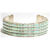 Image 1 : Zuni White Opal Sterling Silver Cuff Bracelet - Sheldon Lalio