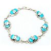 Image 1 : Zuni Turquoise Snake Sterling Silver Link Bracelet - Effie Calavaza