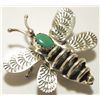 Image 2 : Navajo Turquoise Sterling Silver Bumblebee Pin - Tim Yazzie