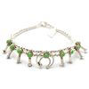 Image 2 : Navajo Green Turquoise Sterling Silver Squash Blossom Bracelet - Larry Curley
