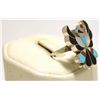 Image 2 : Zuni Multi-Stone Inlay Knifewing Kachina Sterling Silver Women's Ring - Breon Wallace