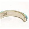 Image 3 : Zuni Blue Opal Inlay Sterling Silver Half-Ring Post Earrings - Susan Kalestewa