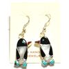 Image 1 : Zuni Mother of Pearl Sterling Silver French Hook Earrings - Valerie Comosona