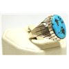 Image 2 : Navajo Sleeping Beauty Turquoise Sterling Silver Men's Ring - Ray Jack