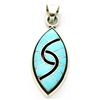 Image 1 : Zuni Turquoise Sharp Oval Pendant - Amy Quandelacy