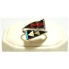 Image 1 : Zuni Multi-Stone Inlay Sterling Silver Adjustable Women's Ring - Cena Woobthee