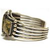 Image 3 : Old Pawn Navajo Yellow Spider Web Kingman Turquoise Sterling Silver Cuff Bracelet - Kirk Smith