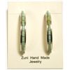 Image 1 : Zuni Light Turquoise Inlay Sterling Silver Half-Ring Post Earrings - Susan Kalestewa