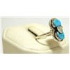 Image 2 : Zuni Turquoise Sterling Silver Snake Women's Ring - Effie Calavaza
