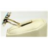 Image 3 : Zuni Turquoise Sterling Silver Snake Women's Ring - Effie Calavaza