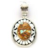 Image 1 : Navajo Boulder Turquoise Sterling Silver Pendant - Eugene Belone