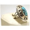 Image 2 : Navajo Spider Web Kingman Turquoise Sterling Silver Women's Ring - Eugene Belone