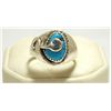 Image 1 : Zuni Turquoise Sterling Silver Snake Men's Ring - Effie Calavaza