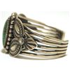 Image 3 : Old Pawn Navajo Spider Web Kingman Turquoise Sterling Silver Cuff Bracelet - Kirk Smith