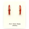 Image 1 : Zuni Coral Half-Ring Earrings