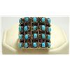 Image 1 : Zuni Turquoise Dots Sterling Silver Women's Ring - Lorene Tucson