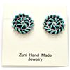 Image 1 : Zuni Turquoise Sterling Silver Earrings - Octavius & Irma Seowtewa