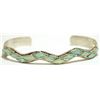 Image 1 : Zuni Opal Inlay Sterling Silver Cuff Bracelet - Steve Wallace