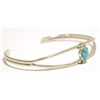 Image 2 : Zuni Turquoise Sterling Silver Turtle Cuff Bracelet - Rebecca Lalio