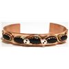 Image 1 : Zuni Onyx Copper Coral-Eyed Snake Cuff Bracelet - Effie Calavaza