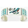 Image 1 : Zuni Multi-Stone Inlay Bird Sterling Silver Cuff Bracelet - Rudell & Nancy Laconsello