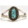 Image 1 : Navajo Spider Web Kingman Turquoise Sterling Silver Cuff Bracelet - Eugene Belone