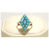 Image 1 : Zuni Turquoise Inlay Sterling Silver Women's Ring - Connie Epaloose