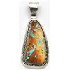 Image 1 : Navajo Boulder Turquoise Sterling Silver Pendant - Eugene Belone