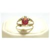 Image 1 : Zuni Red Opal Inlay Sterling Silver Small Turtle Women's Ring - Vernon Waikaniwa