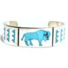 Image 1 : Zuni Turquoise Buffalo Sterling Silver Cuff Bracelet - Rudell & Nancy Laconsello