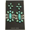 Image 1 : Navajo Turquoise Sterling Silver Post Earrings - Albert J. Brown