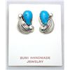 Image 1 : Zuni Turquoise Drop and Leaf Earrings