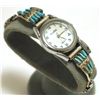 Image 1 : Zuni Turquoise Needlepoint Sterling Silver Women's Watch - Stuart Lowayatee