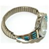 Image 2 : Zuni Turquoise Needlepoint Sterling Silver Women's Watch - Stuart Lowayatee