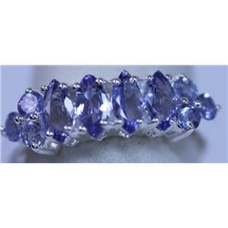 10.20 CTW TANZANITE RING .925 STERLING SILVER