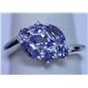 Image 1 : 11.85 CTW TANZANITE RING .925 STERLING SILVER
