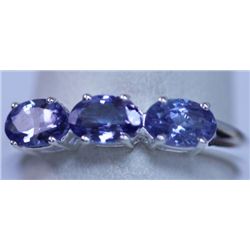 10.60 CTW TANZANITE RING .925 STERLING SILVER
