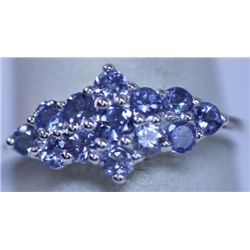 12.65 CTW TANZANITE RING .925 STERLING SILVER