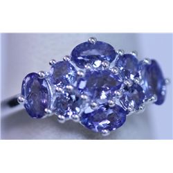 12.05 CTW TANZANITE RING .925 STERLING SILVER