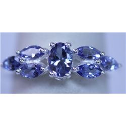11.20 CTW TANZANITE RING .925 STERLING SILVER