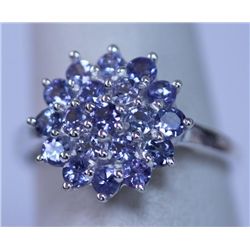 12.30 CTW TANZANITE RING .925 STERLING SILVER
