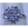 Image 1 : 12.30 CTW TANZANITE RING .925 STERLING SILVER