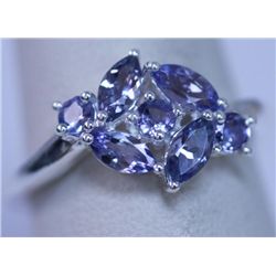 11.20 CTW TANZANITE RING .925 STERLING SILVER